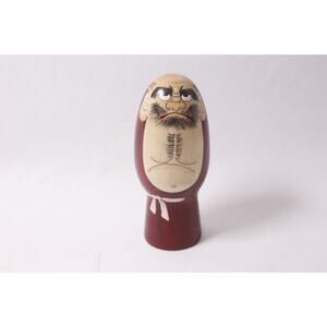 Bodhidharma Daruma Japanese Kokeshi Angry God Wooden Figurine Good Luck Perseve